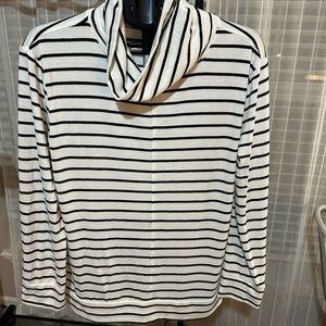 Striped Cowl Neck lightweight sweater tunic